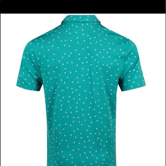 NIKE GOLF POLO Neptune Green Dri-Fit Vapor Micro Print XL - Picture 8 of 8